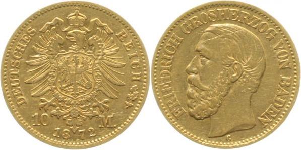 18372G~  Friedrich Baden 1872G ss/vz J 183  