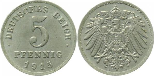 29715A~1.2 5 Pfennig  1915A prfr. J 297  