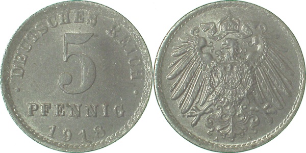 29718A~1.2 5 Pfennig  1918A prfr. J 297  