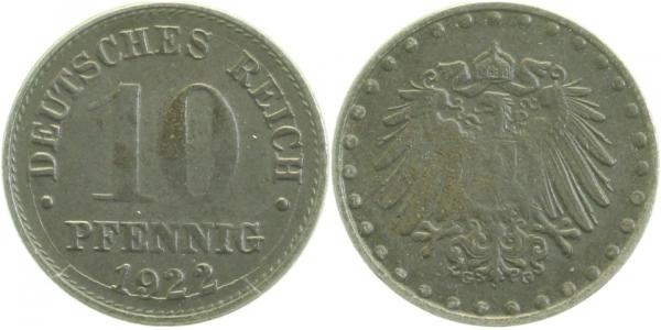 29822G~2.5 10 Pfennig  1922G ss/vz J 298  
