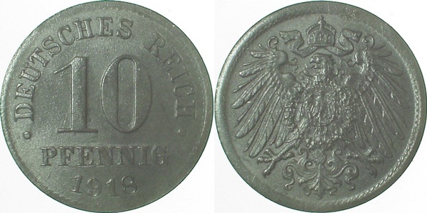 29918-~1.2 10 Pfennig  1918 prfr. J 299  