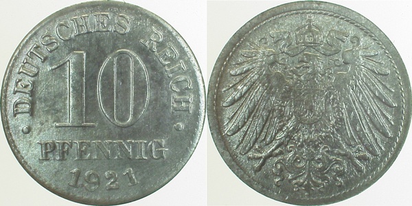 29921-~1.2 10 Pfennig  1921 prfr. J 299  