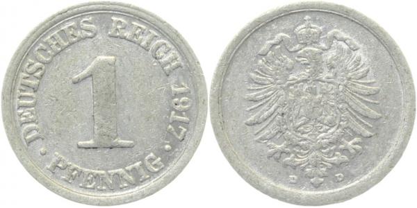 30017D~2.0 1 Pfennig  1917D vz J 300  