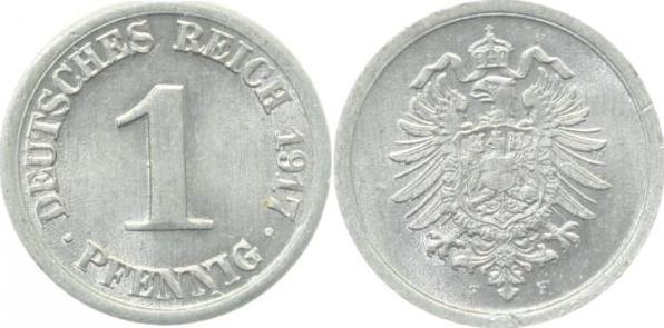 30017F~1.2 1 Pfennig  1917F prfr !! J 300  