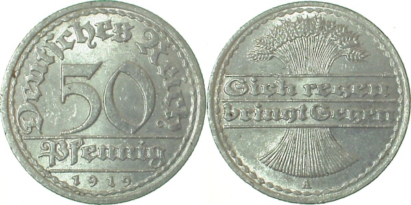 30119A~2.0 50 Pfennig  1919A vz J 301  
