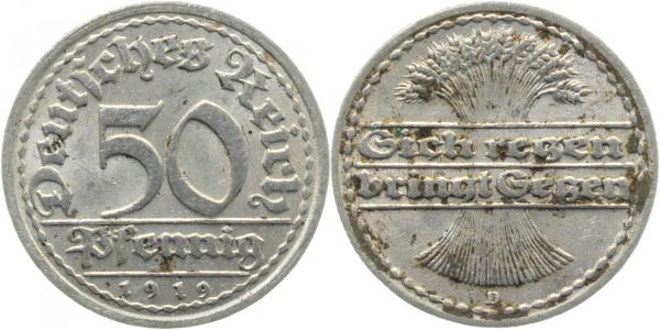 30119D~3.0 50 Pfennig  1919D ss J 301  