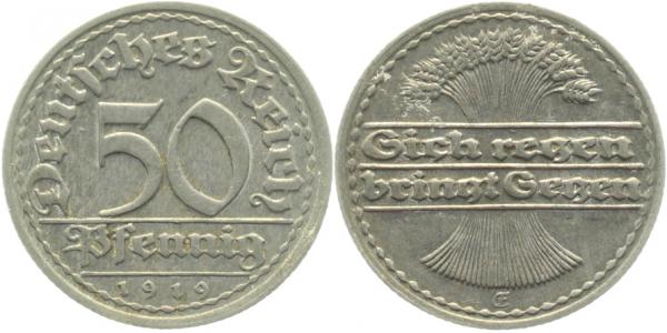 30119E~2.5 50 Pfennig  1919E ss/vz J 301  