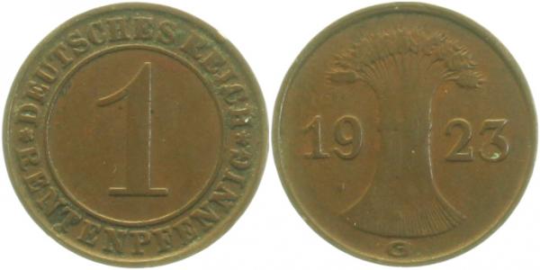 30623G~2.5 1 Pfennig  1923G ss/vz J 306  