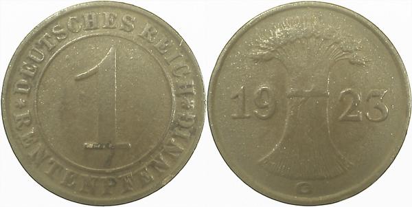 30623G~3.0 1 Pfennig  1923G ss J 306  