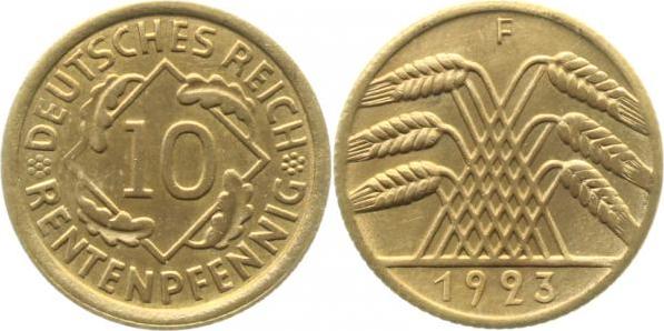 30923F~2.5 10 Pfennig  1923F ss/vz J 309  