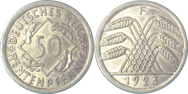 31023F~1.5 50 Pfennig  1923F f.prfr J 310  