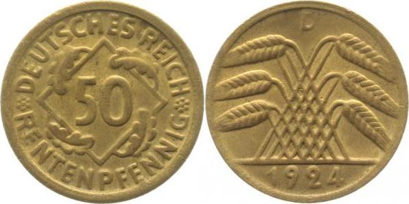 31024D~1.2 50 Pfennig  1924D prfr!! J 310  