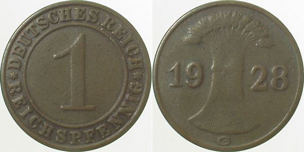 31328G~3.0 1 Pfennig  1928G ss J 313  