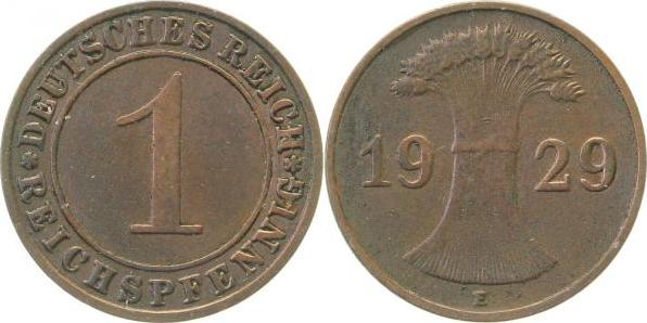 31329E~2.5 1 Pfennig  1929E ss/vz J 313  