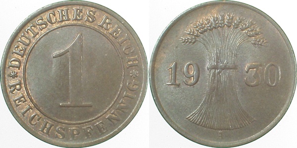 31330A~1.2 1 Pfennig  1930A prfr J 313  