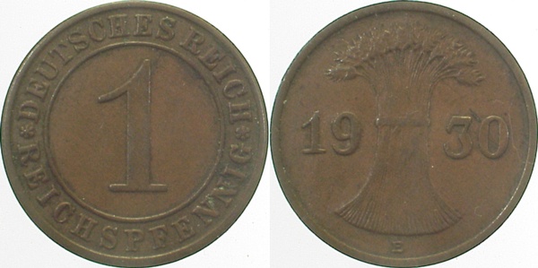 31330E~2.5 1 Pfennig  1930E ss/vz J 313  
