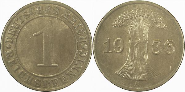 31336A~1.2 1 Pfennig  1936A prfr J 313  
