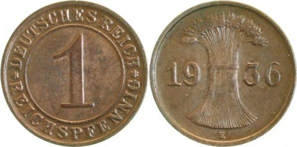 31336E~2.0 1 Pfennig  1936E vz J 313  