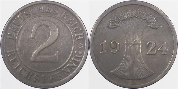 31424E~2.0 2 Pfennig  1924E vz J 314  