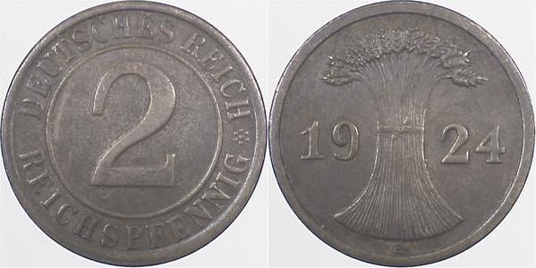 31424E~2.0 2 Pfennig  1924E vz J 314  