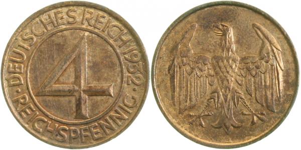 31532A~2.5 4 Pfennig  1932A ss/vz J 315  