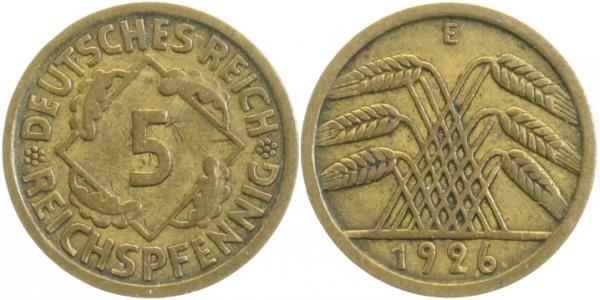 31626E~3.0 5 Pfennig  1926E ss J 316  