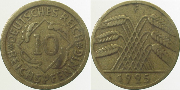 31725F~3.0 10 Pfennig  1925F ss J 317  