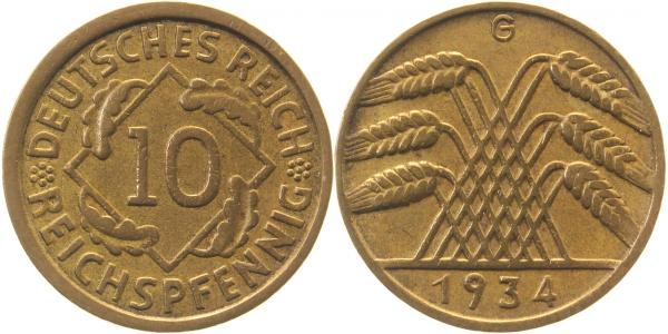 31734G~3.0 10 Pfennig  1934G ss J 317  