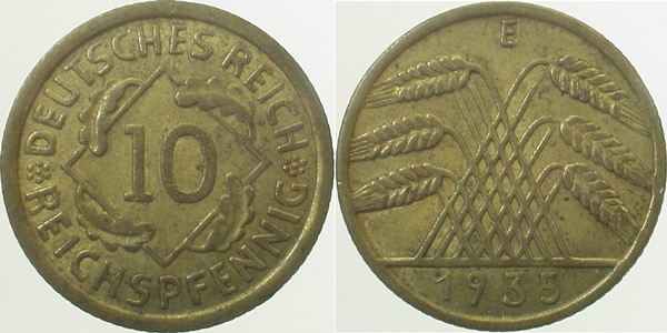 31735E~2.8 10 Pfennig  1935E ss+ J 317  