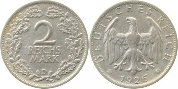 32026D~3.0 2 Reichsmark  1926D ss J 320  