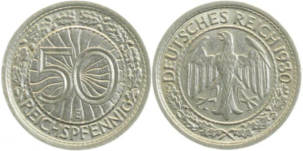 32430E~2.5 50 Pfennig  1930E ss/vz J 324  