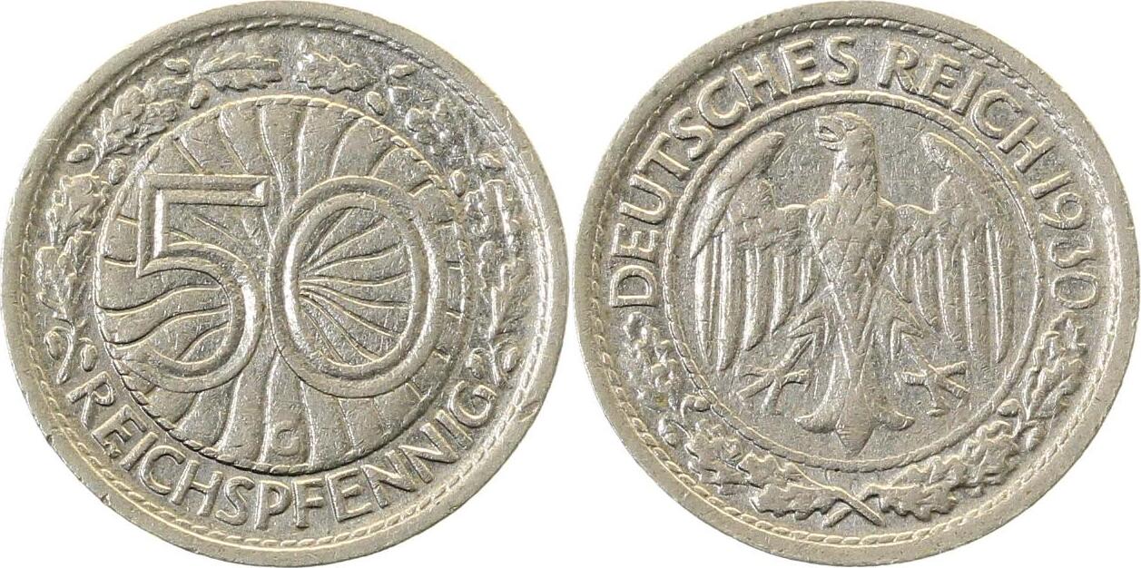 32430G~3.0 50 Pfennig  1930G ss J 324  