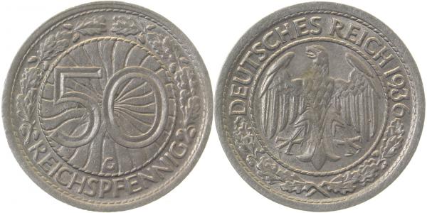 32436G~2.2 50 Pfennig  1936G f.vz J 324  