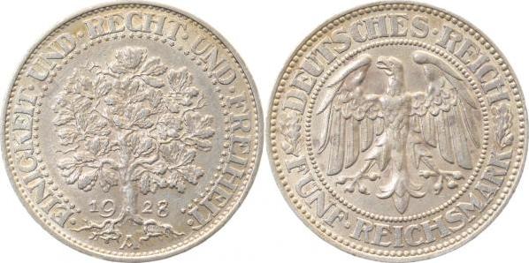 33128A~2.5 5 Reichsmark  1928A Eichbaum ss/vz J 331  