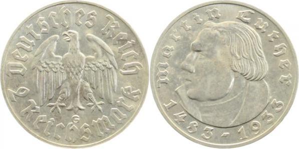 35233G~1.5 2 Reichsmark  Martin Luther 1933G J 352  