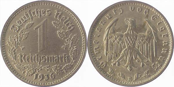 35436E~2.5 1 Reichsmark  1936E ss/vz J 354  