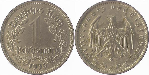 35436E~2.5 1 Reichsmark  1936E ss/vz J 354  