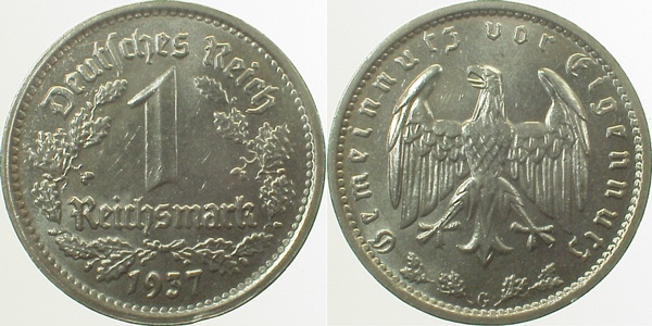 35437G~1.5 1 Reichsmark  1937G vz/st J 354  