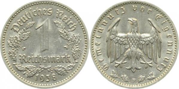35438F~1.8 1 Reichsmark  1938F vz+ J 354  