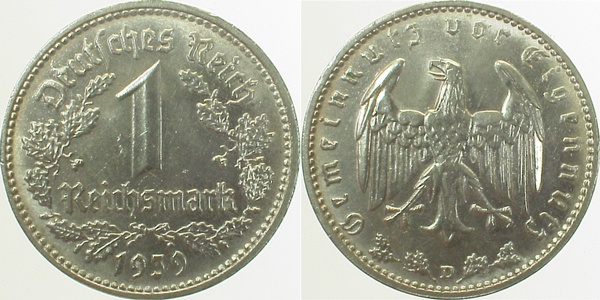35439D~1.5 1 Reichsmark  1939D f.prfr J 354  