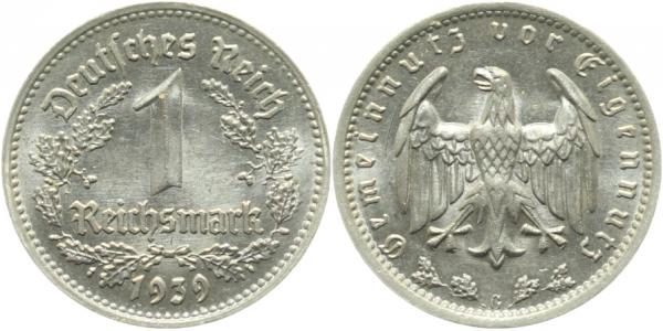 35439G~1.3 1 Reichsmark  1939G prfr/f.prfr !!! J 354  