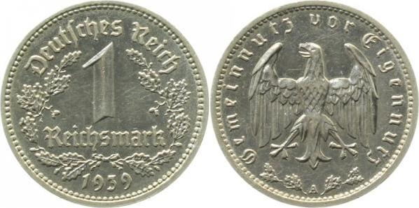 35439A~1.2a 1 Reichsmark  1939A prfr  Erstabschlag (EA)! !! min. Krätzerchen J 354  