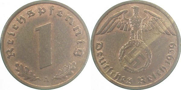 36139A~1.0 1 Pfennig  1939A stgl J 361  