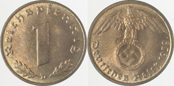 36139D~1.0 1 Pfennig  1939D stgl J 361  