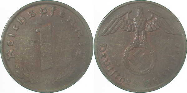 36140A~1.0a 1 Pfennig  1940A stgl kl.Kratzer J 361  