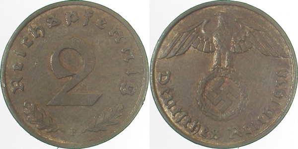 36238F~1.8 2 Pfennig  1938F vz+ J 362  