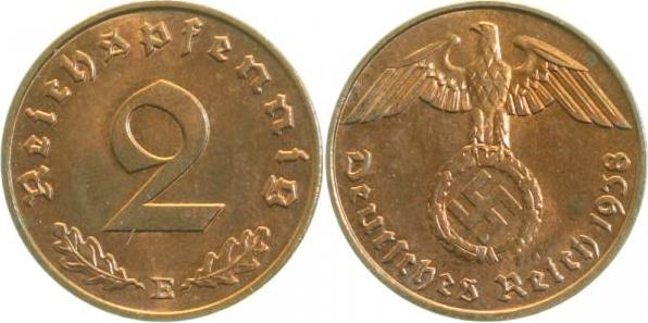 36238E~1.2 2 Pfennig  1938E prfr J 362  
