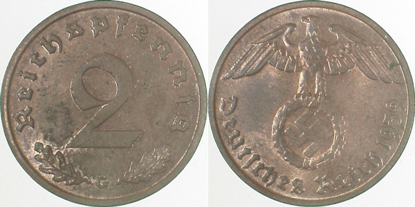 36239G~1.2 2 Pfennig  1939G prfr J 362  