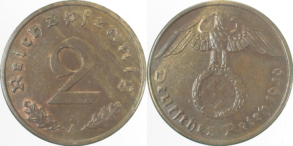 36240A~1.5 2 Pfennig  1940A vz/st J 362  