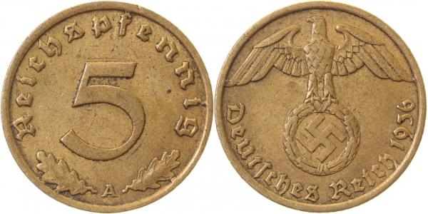 36336A~2.5 5 Pfennig  1936A ss/vz J 363  